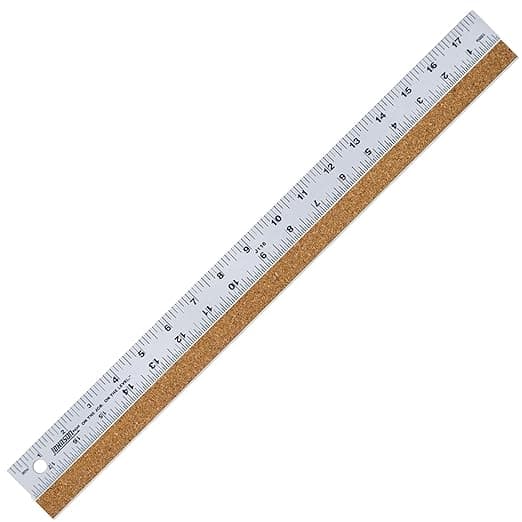 18" Metal Ruler with Cork Backing