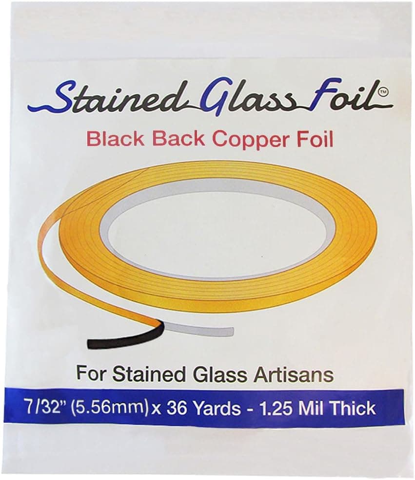 Stained Glass Foil 7/32"x 36Yds.Copper Foil Black Back Tape for Glass
