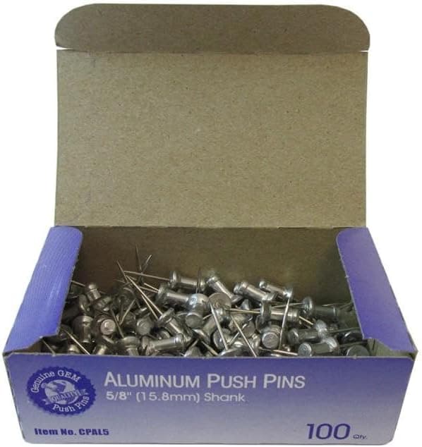 5/8" Aluminum Push Pins 100/Box
