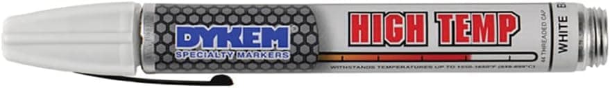 Dykem High Temp White Fusing Pen Medium Tip for Glass, Ceramics & More