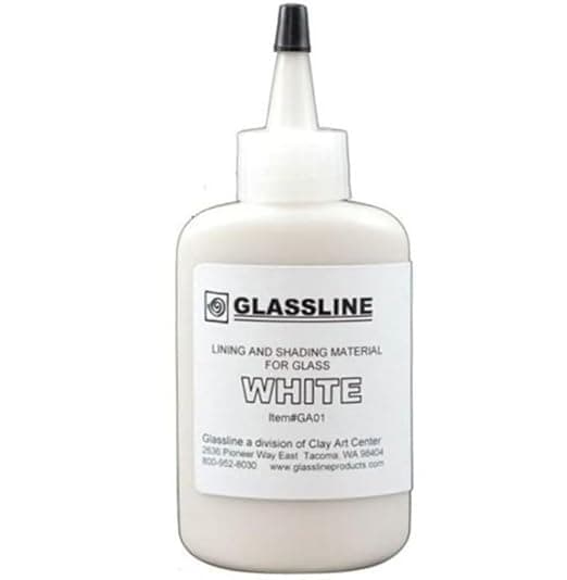 Glassline Fusible White 2oz Squeeze Bottle for All Glass Art 90/96coe Lead-Free & Food Safe