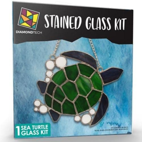 Sea Turtle Pre-Cut Stained Glass Kit-Make Your own Beautiful Glass Project. - Steric Resources